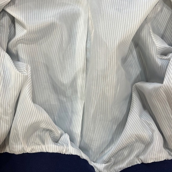 Dolan Denim Varsity Bomber DenimJacket Ruched Sleeve Cotton Vintagecore XS - Picture 6 of 10